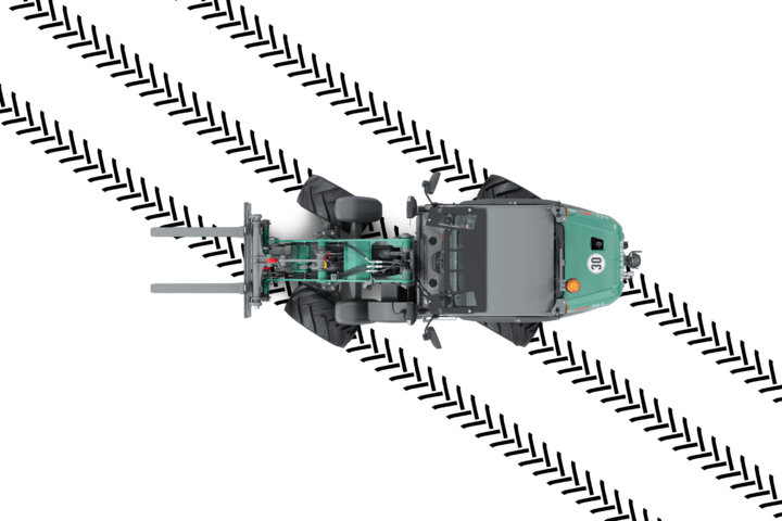 A rendering of the KL 21.5L wheel loader shows a powerful and functional machine with various steering types.