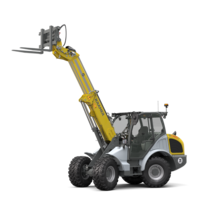 The Kramer telescopic wheel loader 8085T in a studio.