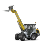 The Kramer telescopic wheel loader 8085T in a studio.