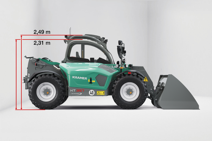 Two different cab heights, for example on the telehandler KT357.