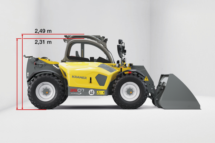 Two different cab heights, for example on the telehandler 3507.